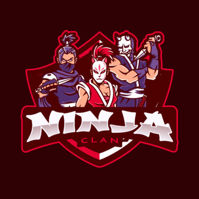 Logo Maker for a Gaming Squad with Ninja Illustrations