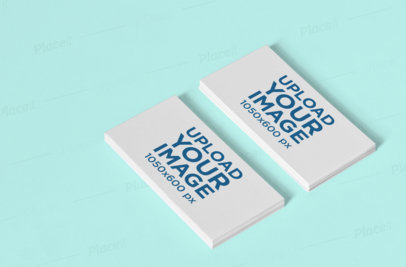 Stationery Mockup Featuring Two Piles of Business Cards