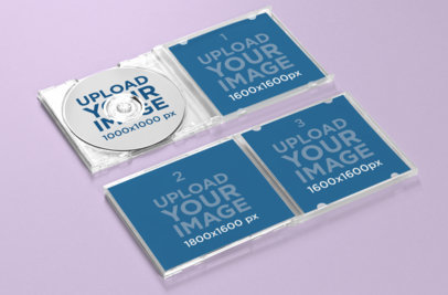 Mockup Featuring a CD and Two Boxes Placed on a Flat Surface 