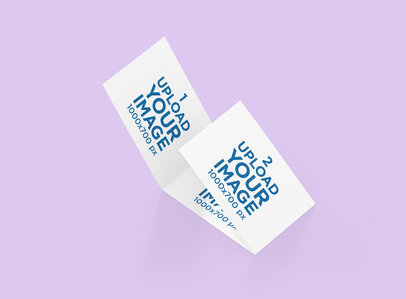 Minimal Trifold Brochure Mockup Featuring a Solid Color Backdrop 