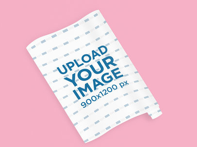 Wallpaper Roll Mockup Featuring a Solid Color Backdrop 