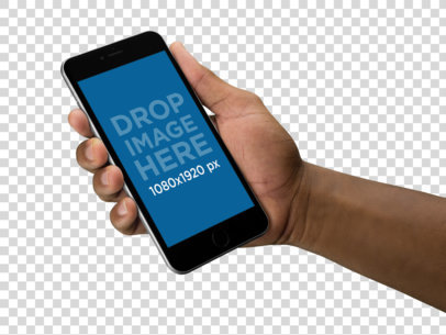 Mockup Featuring a Man's Hand With an iPhone 6 