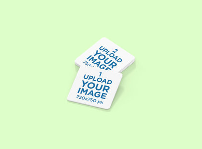 Square Coaster Mockup Featuring a Customizable Background 