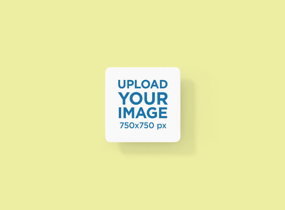 Mockup of a Squared Coaster with Rounded Corners
