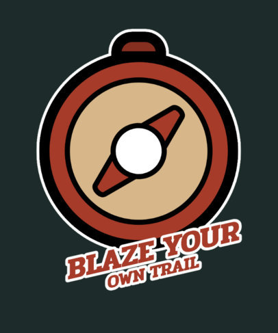 Outdoors-Themed T-Shirt Design Maker Featuring a Compass Graphic