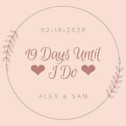 Instagram Post Template for a Wedding Countdown