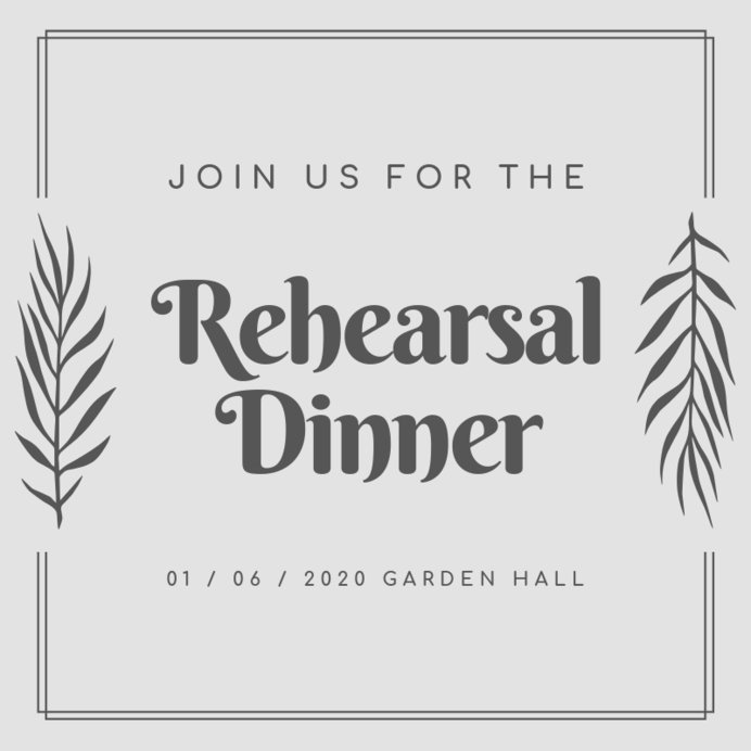 Instagram Post Design Template for a Rehearsal Dinner Announcement