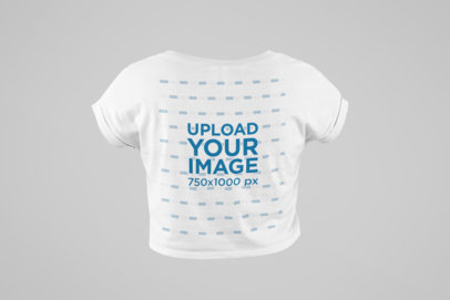 Ghosted Mockup of a Crop Top T-Shirt Seen from the Back 