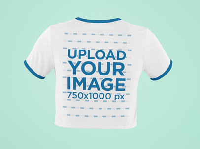 Back View of a Ghosted Crop Top Ringer T-Shirt 