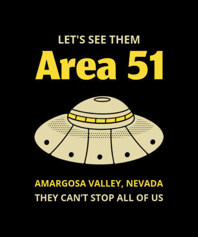 UFO T-Shirt Design Maker with an Area 51 Theme