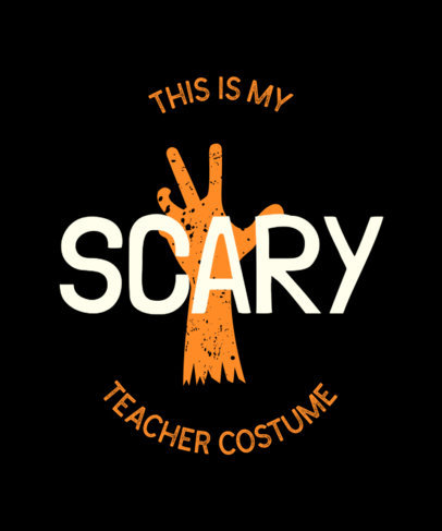 T-Shirt Design Maker Featuring Scary Halloween Graphic