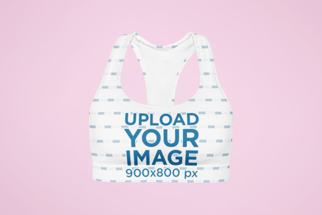 Front View Mockup Featuring a Ghosted Sports Bra 