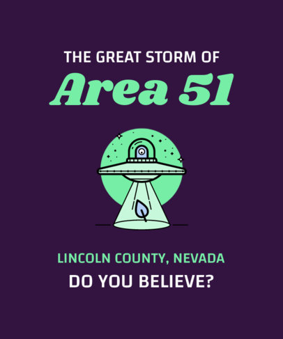 Area 51 T-Shirt Design Generator with UFO Illustrations