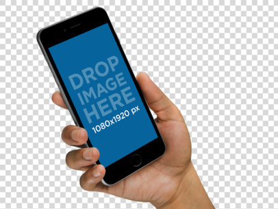 iPhone 6 Plus Mockup Held by a Woman