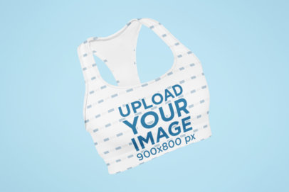 Ghosted Mockup of a Sports Bra with Customizable Background