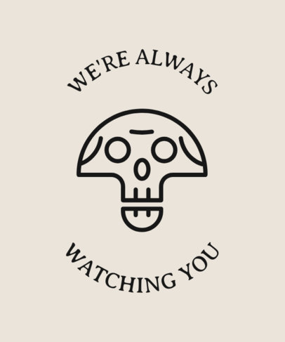 Halloween T-Shirt Design Template Featuring an Abstract Skull Graphic