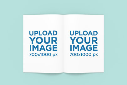 Open A4 Magazine Mockup with a Solid Color Background 1273-el