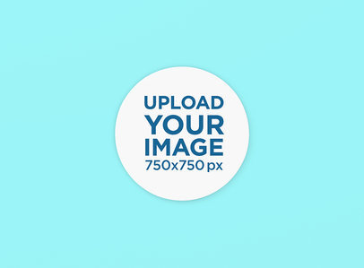 Round Coaster Mockup with a Plain Background 
