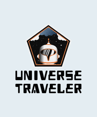 T-Shirt Design Maker Featuring a Spaceman Helmet