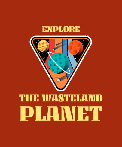 T-Shirt Design Maker with Planet Graphics Featuring a Retro Style