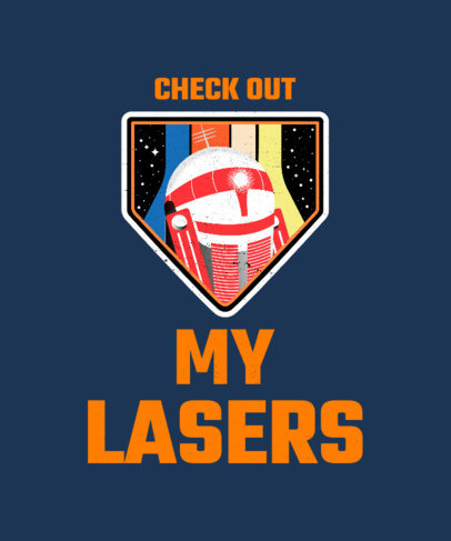 Galactic-Themed T-Shirt Design Template Featuring Retro Illustrations