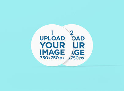 Mockup of Two Round Coasters Overlapping