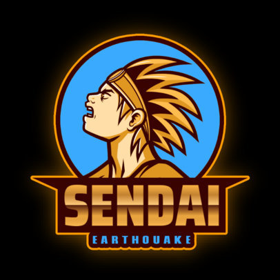 Online Logo Maker Featuring an Angry Anime Fighter