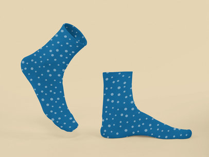 Ghosted Mockup of a Pair of Sublimated Socks