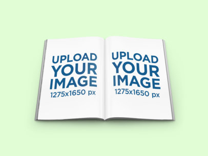 Mockup of a Magazine Open By Half