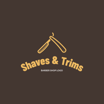 Simple Logo Maker for a Barber Shop Featuring a Straight Razor Clipart