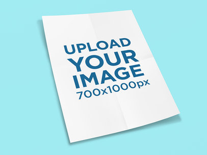 Mockup of an Unfolded Poster on a Solid Color Surface 1247-el