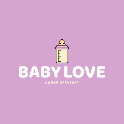 Babysitter Logo Maker with a Baby Bottle Clipart