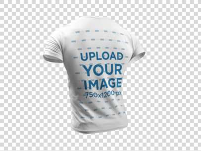 Back of a Ghosted Short Sleeve Tee Mockup Facing a Transparent Backdrop a10757b