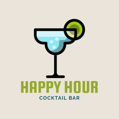 Logo Maker for a Cocktail Bar with a Martini Icon