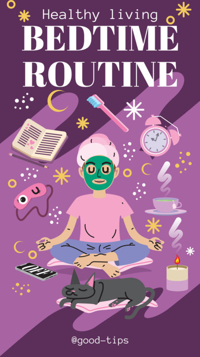 Wellness Instagram Story Template for a Healthy Bedtime Routine