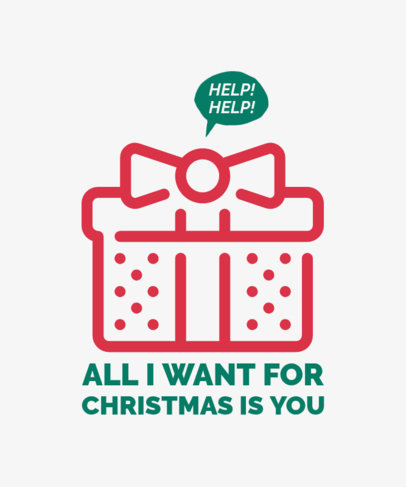 Funny Christmas T-Shirt Maker with a Present Graphic