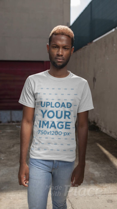 Stop Motion Video of a Man with a Customizable T-Shirt
