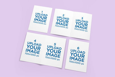 Mockup of a Set of Greeting Cards and Brochures over a Plain Surface
