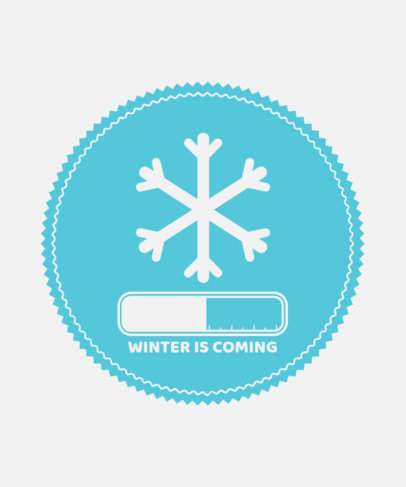 T-Shirt Design Template Featuring a Snowflake Graphic