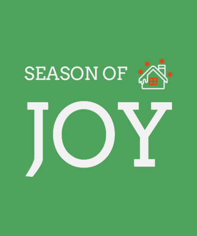 T-Shirt Design Template with a Christmas House Graphic
