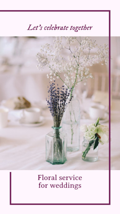Instagram Story Generator for a Wedding Floral Service
