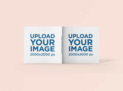 Mockup of a Squared Magazine Standing in a Minimalistic Scenario 