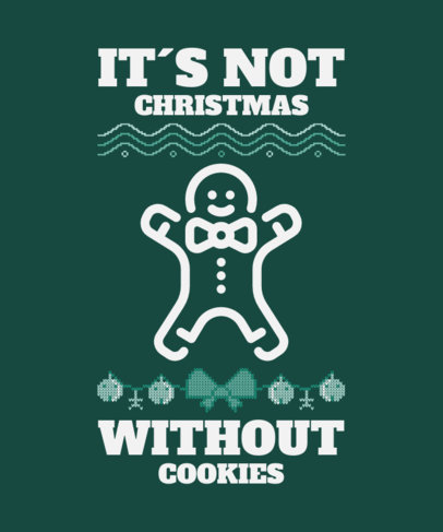  Funny T-Shirt Design Maker Featuring a Gingerbread Man Silhouette