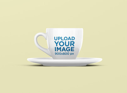 Mockup of an Espresso Cup on a Plate