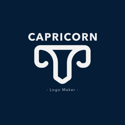 Zodiac Logo Design Template Featuring an Capricorn Sign Icon