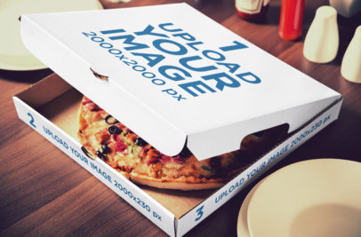 Mockup of a Customizable Pizza Box 1081-el