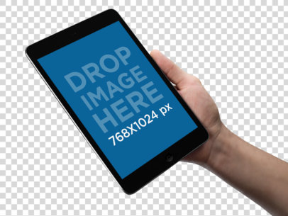 Mockup of an iPad Being Held by a Man