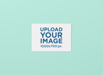 Mockup of a Centered Horizontal Postcard