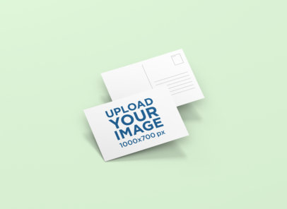 Front and Back View Mockup of a Postcard 