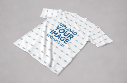 Mockup of an Angled Sublimated Tee Lying Flat